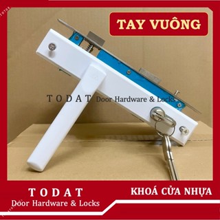 Khoá Tay Gạt Đơn Điểm Cửa Nhựa Lõi Thép (Tay vuông) (Có bán lẻ từng bộ phận)
