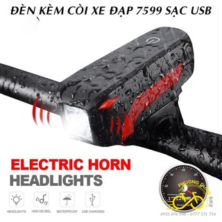 Đèn cảm ứng kiêm còi xe đạp 2in1 7599