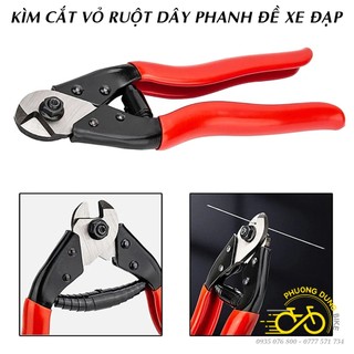 Kìm kèm cắt vỏ ruột dây phanh dây đề xe đạp (Đỏ)