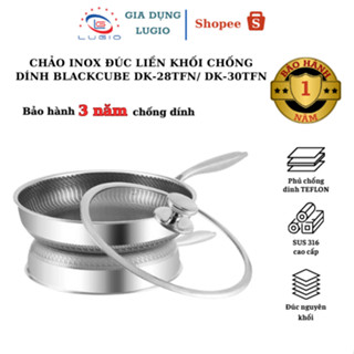 Chảo INOX chống dính 3 lớp BLACKCUBE DURAKING Model DK-28TFN/DK-30TFN bảo hành 12 tháng size 28/30cm