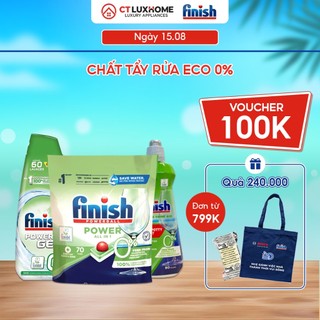 [KHÔNG MÙI] Bộ sản phẩm chất tẩy rửa máy rửa bát Finish Eco hữu cơ 0% - Hàng chính hãng