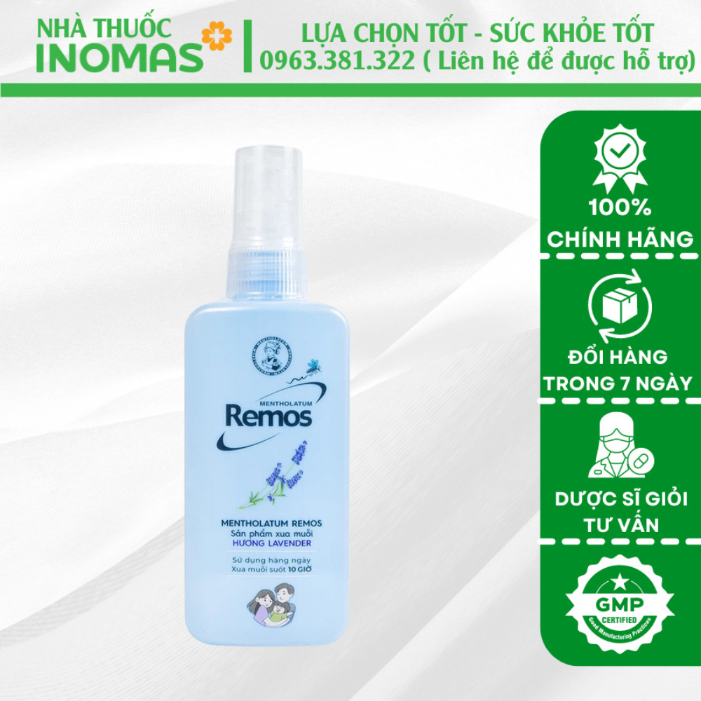 Xjt muỗi Remos hương lavender 150ml an toàn cho trẻ từ 4 tuổi