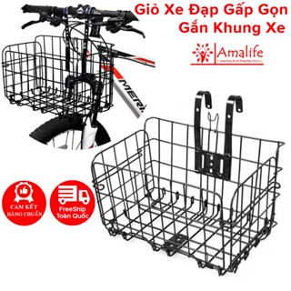 Giỏ Xe Đạp Thể Thao Gấp Lại Được Gắn Xe Đạp Sports - Giỏ Gắn Xe Đạp Địa Hình Xe Đô Thị Thép Cứng Cao Cấp