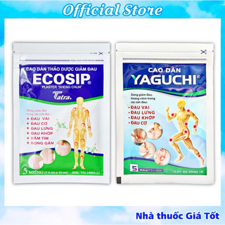 Cao Dán Thảo Dược ECOSIP / YAGUCHI Túi 5 Miếng Hỗ Trợ Giảm Đau Lưng, Vai, Cơ Khớp