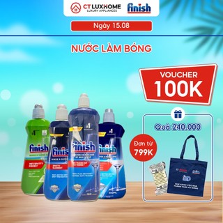 Nước làm bóng Finish 400ml, 500ml, 750ml, 800ml, 1150ml trợ xả, làm khô dùng cho máy rửa chén- Hàng chính hãng