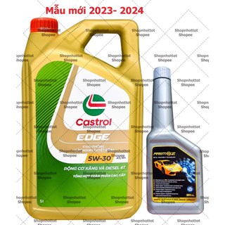Combo dầu nhớt tổng hợp toàn phần ô-tô castrol edge 5w30 + phụ gia nano tăng độ nhớt 350ml