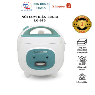 Nồi cơm điện LUGIO Model LG-910 1L nắp liền 2 vùng giữ nhiệt chống dính hoàng kim bảo hành 12 tháng