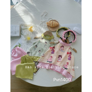 Set váy áo cổ yếm cho bé gái (ảnh thật )