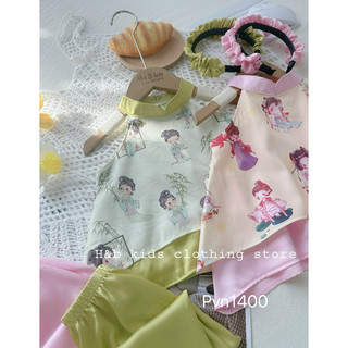 Set váy áo cổ yếm cho bé gái (ảnh thật )