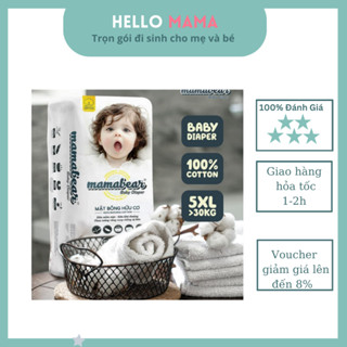 Bỉm Mamabear/ Tã Mamabear (dán và quần, size S,M,L,XL,XXL,3XL,4XL,5XL,50 cái)  bo mông, mỏng chỉ 0.2 cm, thấm hút tốt