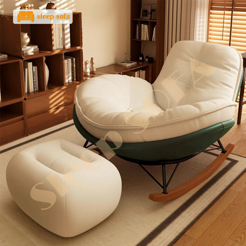 Ghế Thư Giãn SLEEP.shop Ghế Bập Bênh Thư Giãn Hình Vỏ Trứng  Liệu Chân Gỗ Khung Lõi Sắt Phủ Da Lộn | BigBuy360 - bigbuy360.vn