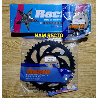 Nhông sên dĩa pg-1,pg1,sirius fi,taurus dĩa 38t 39t 40t 41t nhông 13t 15t 15t 16t recto chính hãng >>