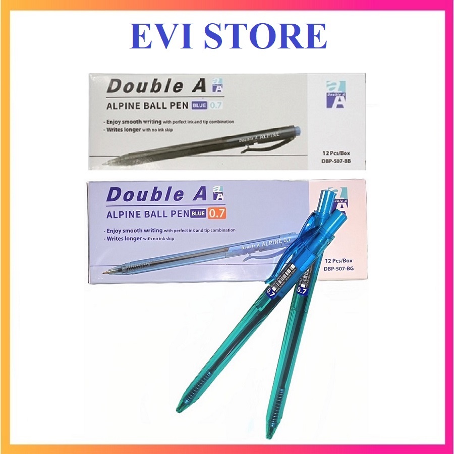 Bút bi Double A ALpine DBP-507 / Bút bi Thái Lan 507 viết êm trơn ngòi 0.7mm mực xanh