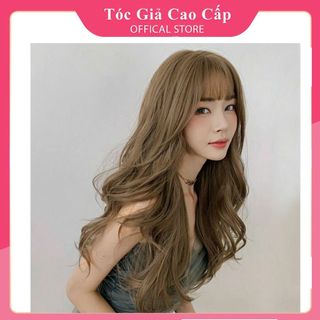 Tóc giả nữ đẹp nguyên đầu xoăn dài, c8263
