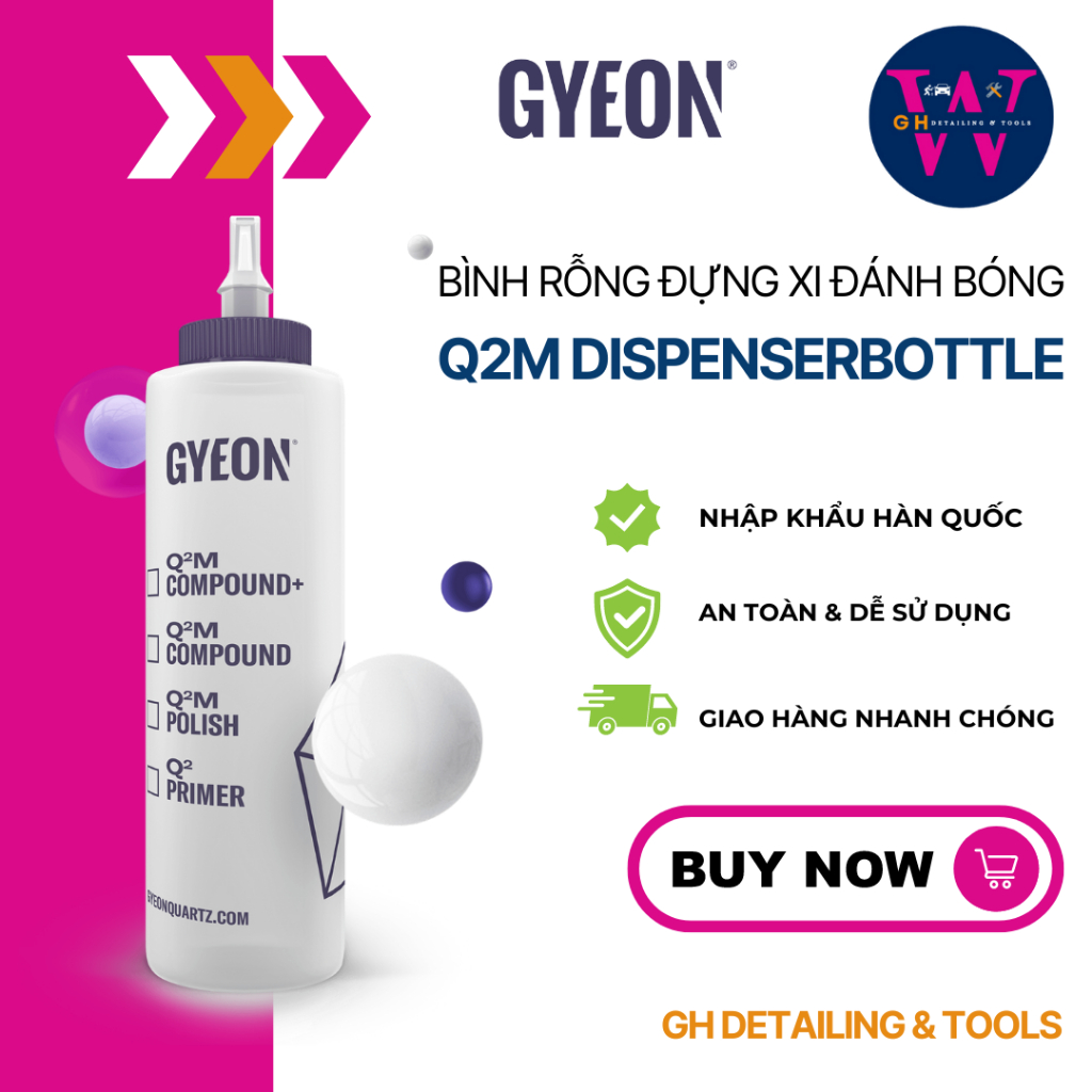 Bình rỗng đựng xi đánh bóng GYEON Q2M DISPENSERBOTTLE 300 ml