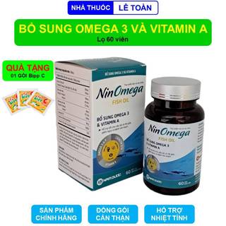 Viên uống Nin Omega Fish Oil Nam Dược bổ sung omega 3 và vitamin A - Hộp 60 viên