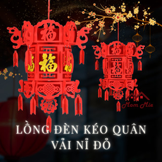 [DIY - tự lắp ráp] Lồng đèn Kéo Quân 3D khắc chữ Phúc tinh xảo, lồng đèn trang trí Tết, lồng đèn đỏ treo tết - LD06