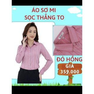 Sọc thẳng nhiều màu. Áo sơ mi nữ Thái Hòa mã 9037 sọc thẳng vải sợi tre co giãn