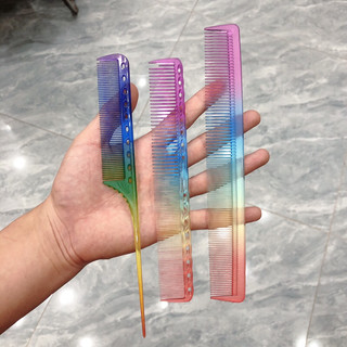 Lược chia vạch 7 màu , lược cắt tóc năm YS bản 18cm , lược cắt tóc nam 7 màu chiệu nhiệt cao cấp