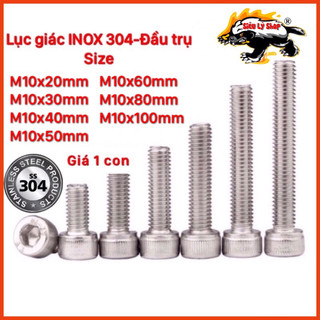 Bulong ốc lục giác inox 304 - m10 đầu trụ