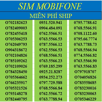 Sim số đẹp mobifone 09 giá rẻ