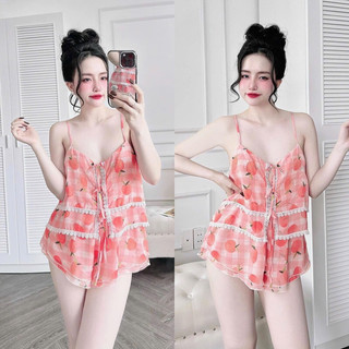 Bộ voan hoa tầng cột dây sexy