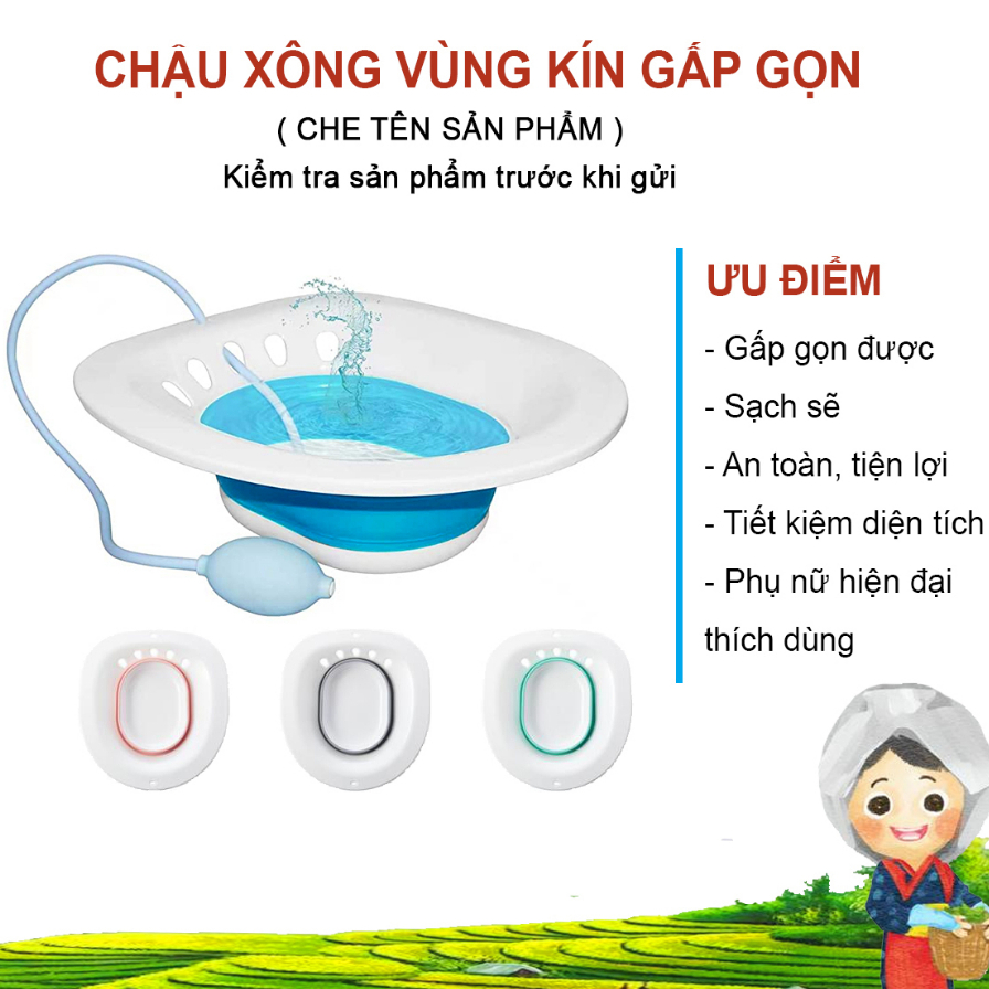 Combo Chậu Xông, Bô Xông, Bồn Xông Vùng Kín Sau Sinh, Chậu Xông Gấp Gọn, Chậu Xông Vùng Kín Phụ Nữ | Shop BeChit