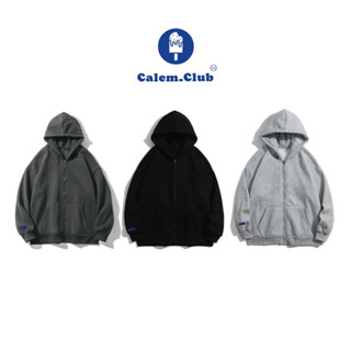 Calem club - Áo khoác Hoodie nỉ khoá zip tay phồng trơn form rộng unisex 2024
