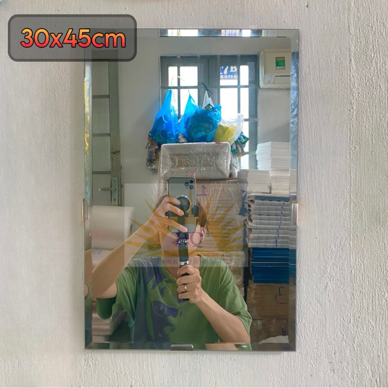 Gương soi treo tường VUÔNG KT 30x45cm kèm pas hoặc keo dán