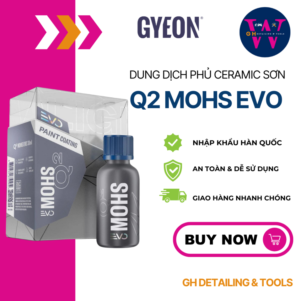 Dung dịch phủ Ceramic sơn Gyeon Q2 Mohs EVO Light Box