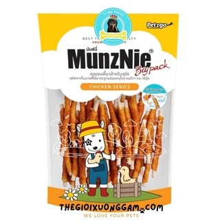 MUNZNIE XƯƠNG GẶM QUE SỮA DẺO CUỘN THỊT GÀ 350GR