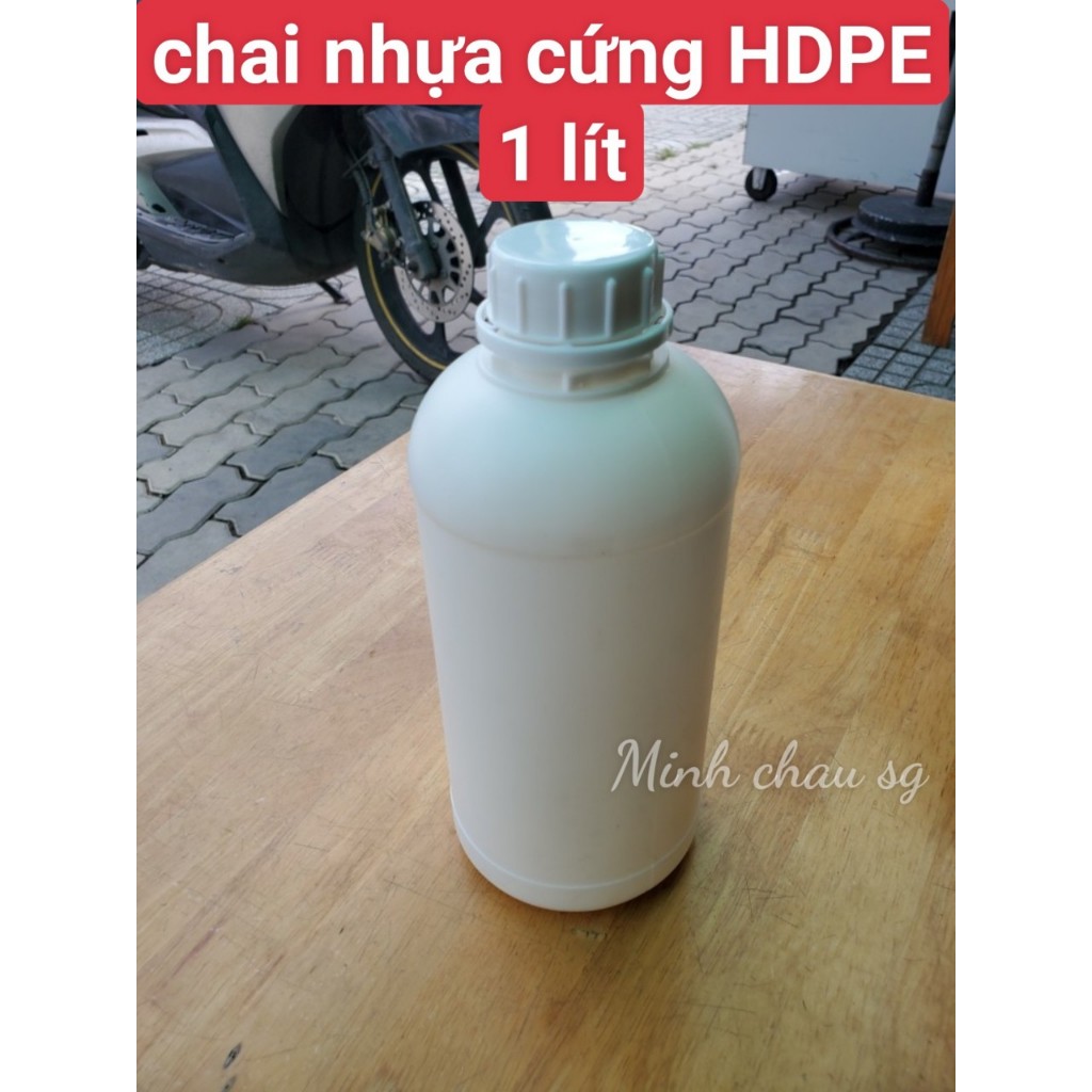 Chai Nhựa  1 Lít cứng HDPE + Nắp Seal Mút Chống Tràn Can Loại Dày - Hàng Mới Giá Rẻ