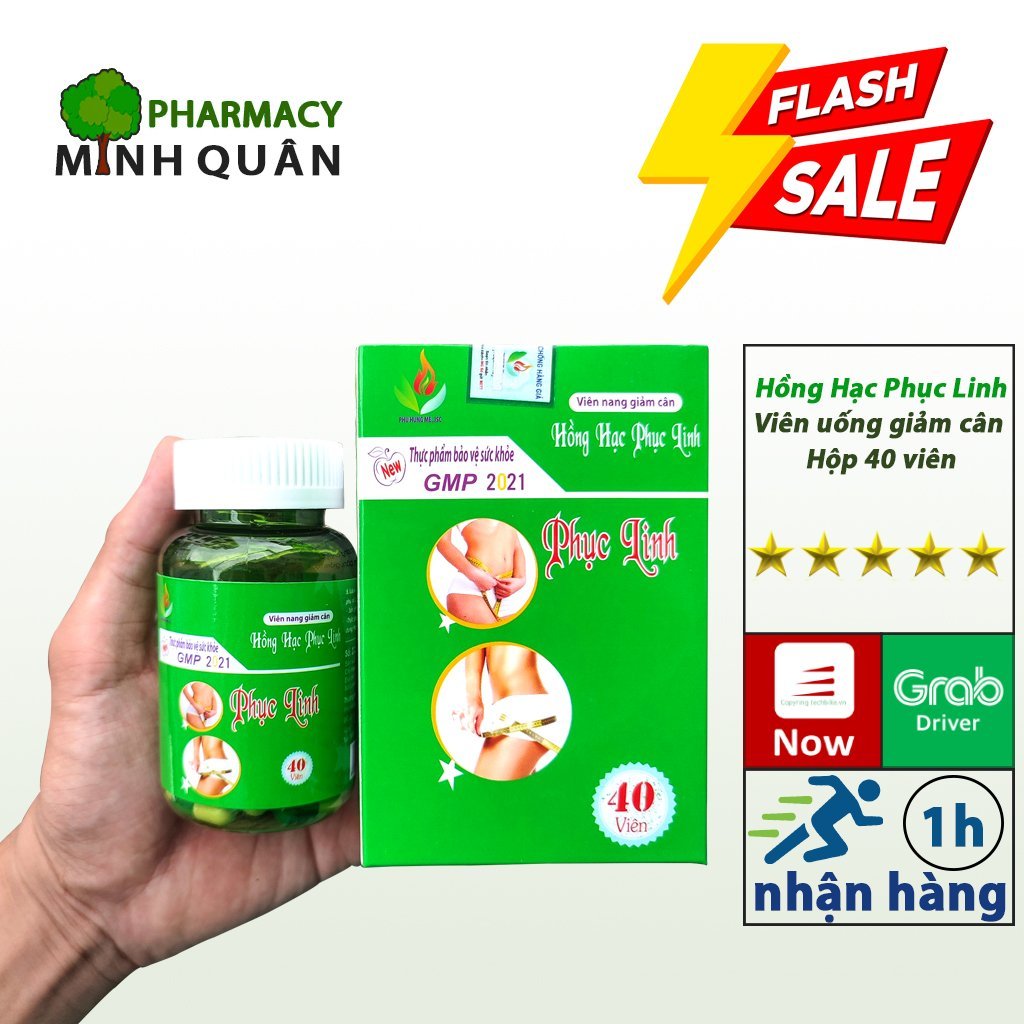 Giảm cân Hồng Hạc Phục Linh⚡CHÍNH HÃNG⚡Hộp40viên-Hiệu quả không gây mệt-MINH QUÂN
