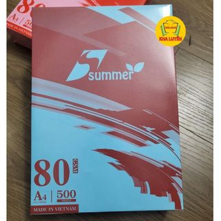 Giấy photo, in màu a4 summer đinh lượng 80gsm các màu