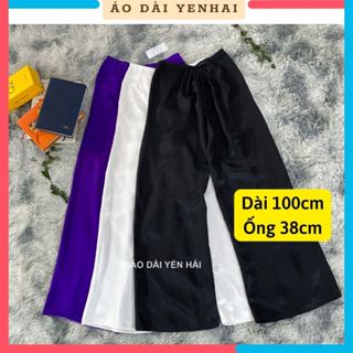 Quần phi bóng mặc kèm với áo dài truyền thống cách tân chất phi lụa