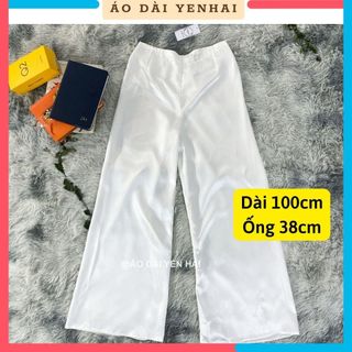 Quần phi bóng mặc kèm với áo dài truyền thống cách tân chất phi lụa