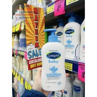 Sữa tắm gội an toàn, dịu nhẹ toàn thân cho bé cetaphil baby gentle wash and shampoo 230ml, 400ml có vòi Úc