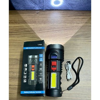 Đèn pin LED đa năng L822, chống mưa, có đèn COB bên hông