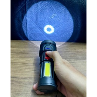 Đèn pin LED đa năng L822, chống mưa, có đèn COB bên hông