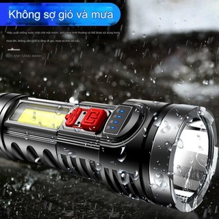 Đèn pin LED đa năng L822, chống mưa, có đèn COB bên hông