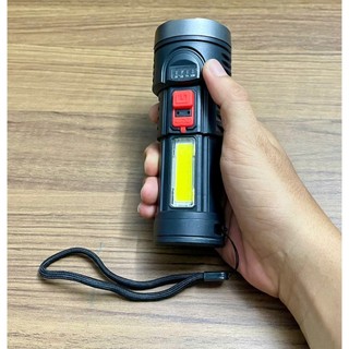 Đèn pin LED đa năng L822, chống mưa, có đèn COB bên hông