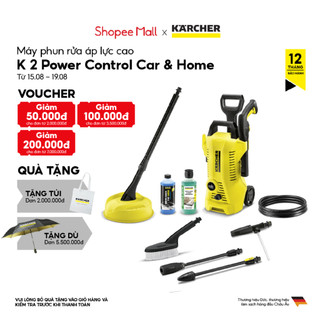 (Sản xuất Đức) Máy xịt rửa xe Karcher K2 power control car and home áp lực 20-110 bar, dây áp lực 5 mét