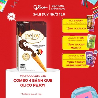 Combo 4 hộp Bánh que nhân kem Glico Pejoy vị Socola 33gr