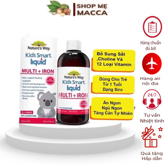Vitamin tổng hợp và sắt nước nature's way cho bé từ 1 tuổi đến 12 tuổi natures way kids smart liquid multi iron 200ml úc
