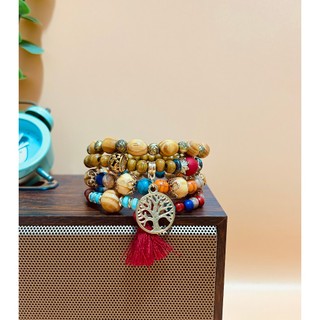 Set vòng đeo tay boho vòng tay vintage phong cách thổ cẩm du mục Bohemian - Mã VT018