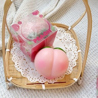 squishy đào chính hãng nhật kèm hộp như hình chất bơ chậm tăng mềm thơm