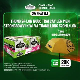 Thùng 24 lon nước trái cây lên men strongbow vị kiwi và thanh long 320ml