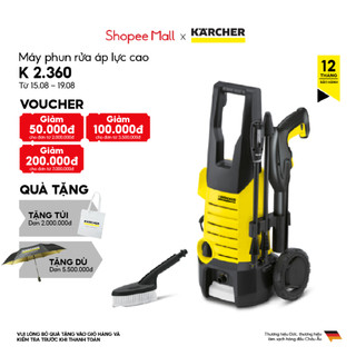 Máy phun rửa áp lực cao Karcher K 2.360 động cơ chổi than, áp lực 120 bar, lưu lượng nước đến 360 l/h, công suất 1400w