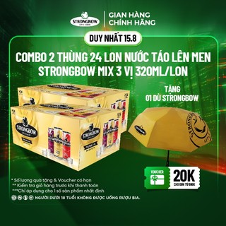 HỎA TỐC HCM - Combo 2 Thùng 24 lon nước táo lên men Strongbow Mix 3 vị 320ml/lon