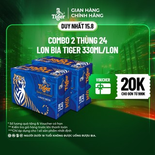 Nồng độ cồn 5% - Combo 2 Thùng 24 Lon Bia Tiger 330ml/Lon